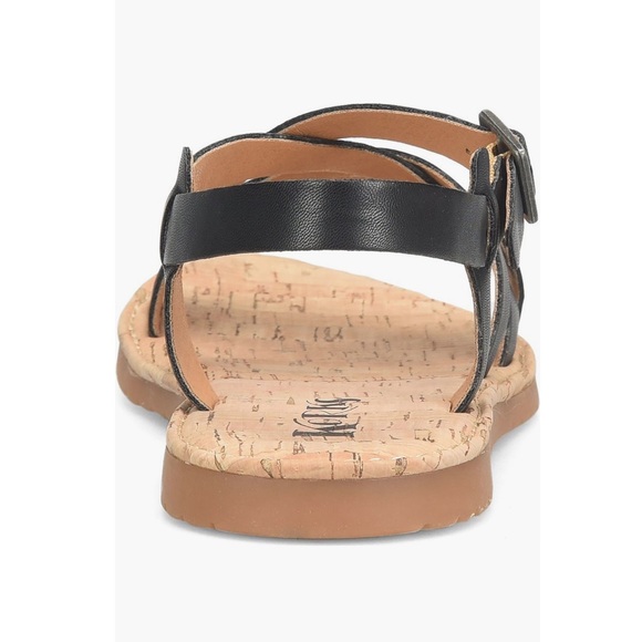 KORKS Jerrick Faux Leather Sandals Black Straps & Tan Flexible Sole Women’s 9 - Picture 7 of 14